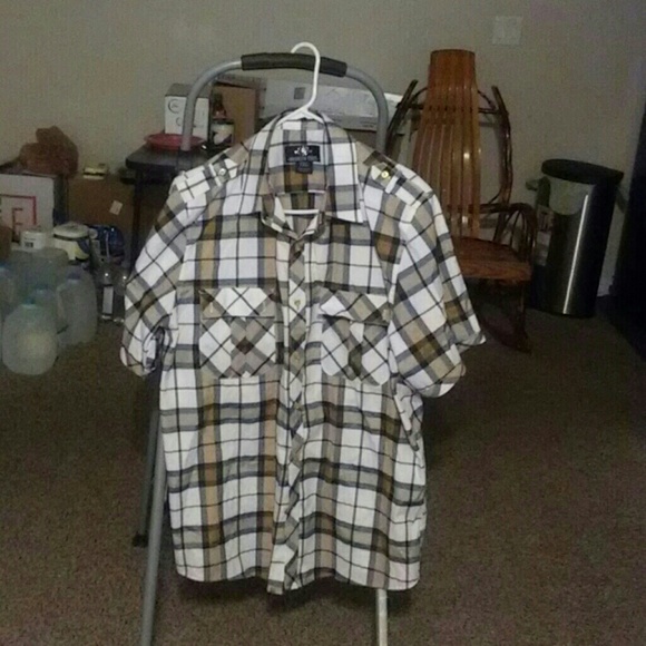 White & badge checker Short sleeve shirt - Picture 1 of 1
